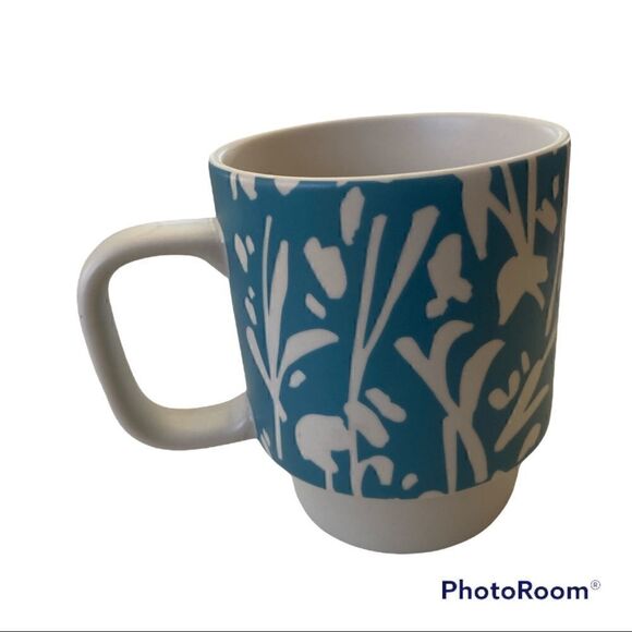 Starbucks Abstract Floral Pattern Stackable 12oz Blue Coffee Mug - Picture 2 of 5